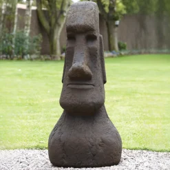 Statues & Sculptures Easter Island Heads-Mega Easter Island Head Stone Garden Ornament