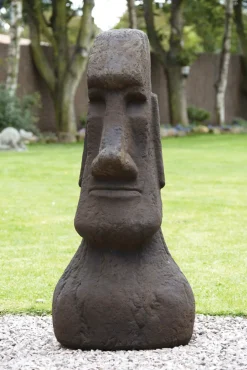 Statues & Sculptures Easter Island Heads-Mega Easter Island Head Stone Garden Ornament