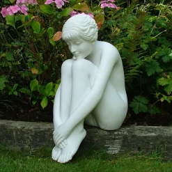 Statues & Sculptures Modern-Melina 55cm Marble Resin Garden Statue