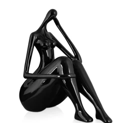 Statues & Sculptures Figurative|Table Top-Mindful Grace 26cm Black Resin Indoor Sculpture
