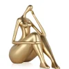 Statues & Sculptures Figurative|Table Top-Mindful Grace 26cm Gold Resin Indoor Sculpture