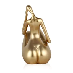 Statues & Sculptures Figurative|Table Top-Mindful Grace 26cm Gold Resin Indoor Sculpture