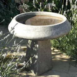Statues & Sculptures Bird Baths-Modern & Simple Stone Garden Bird Bath