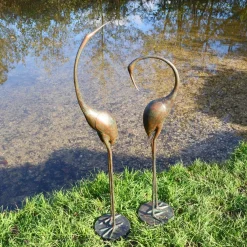 Statues & Sculptures Cranes-Modern Cranes Bronze Metal Garden Ornaments