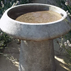 Statues & Sculptures Bird Baths-Modern Stone Garden Bird Bath