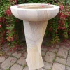 Statues & Sculptures Bird Baths-Modern Twisting Rainbow Sandstone Birdbath - Garden Bird Bath