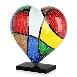 Statues & Sculptures Table Top|Pop Art-Mosaic Heart v2 46cm Pop Art Resin Indoor Sculpture