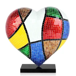 Statues & Sculptures Table Top|Pop Art-Mosaic Heart v2 46cm Pop Art Resin Indoor Sculpture