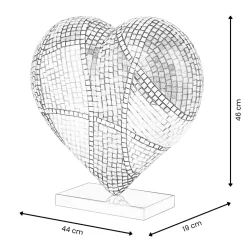 Statues & Sculptures Table Top|Pop Art-Mosaic Heart v2 46cm Pop Art Resin Indoor Sculpture