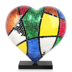 Statues & Sculptures Table Top|Pop Art-Mosaic Heart v1 46cm Pop Art Resin Indoor Sculpture
