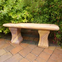 Statues & Sculptures Stone Benches-Mulsanne Polished Rainbow Sandstone Garden Bench