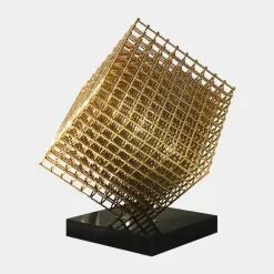 Statues & Sculptures Floor Standing|Abstract-Multiverse 150cm Gold Geometric Metal Garden Sculpture