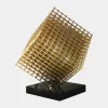 Statues & Sculptures Table Top|Floor Standing-Multiverse 100cm Gold Geometric Metal Garden Sculpture