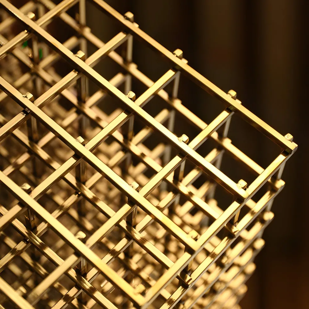 Statues & Sculptures Table Top|Floor Standing-Multiverse 100cm Gold Geometric Metal Garden Sculpture