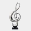 Statues & Sculptures Floor Standing|Abstract-Musical Pulse 106cm Silver Metal Indoor Sculpture