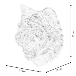 Statues & Sculptures Wall Art|Animals-Mystic Tiger 37cm Bronze Resin Wall Sculpture