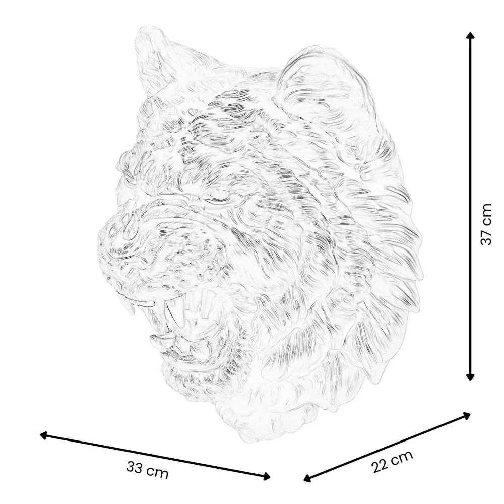 Statues & Sculptures Wall Art|Animals-Mystic Tiger 37cm Bronze Resin Wall Sculpture