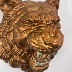 Statues & Sculptures Wall Art|Animals-Mystic Tiger 37cm Bronze Resin Wall Sculpture