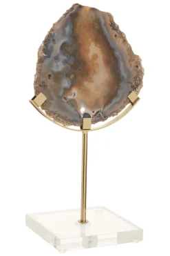 Statues & Sculptures Table Top|Abstract-Mystical Agate 30cm Black & Gold Stone Indoor Sculpture