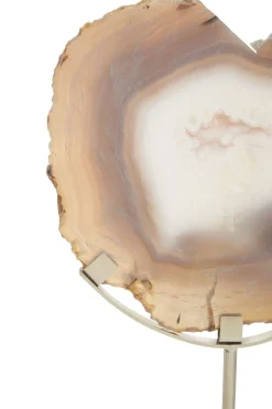 Statues & Sculptures Table Top|Abstract-Mystical Agate 30cm White & Silver Stone Indoor Sculpture