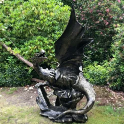 Statues & Sculptures Dragons-Mystical Dragon 232cm Bronze Metal Garden Statue