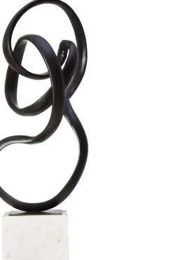 Statues & Sculptures Table Top|Abstract-Mystical Grace 60cm Black Metal Indoor Sculpture