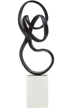 Statues & Sculptures Table Top|Abstract-Mystical Grace 60cm Black Metal Indoor Sculpture
