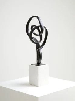 Statues & Sculptures Table Top|Abstract-Mystical Grace 60cm Black Metal Indoor Sculpture