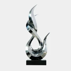 Statues & Sculptures Table Top|Floor Standing-Nexus Ignite 93cm Silver Metal Indoor Sculpture v1