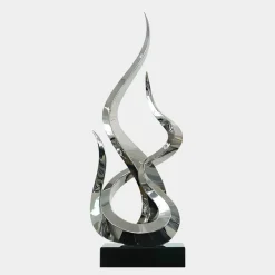 Statues & Sculptures Table Top|Floor Standing-Nexus Ignite 91cm Silver Metal Indoor Sculpture v3