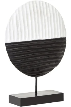 Statues & Sculptures Table Top|Abstract-Night & Day 41cm Black & White Wood Indoor Sculpture