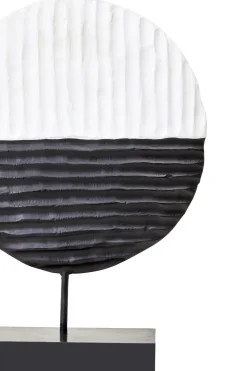 Statues & Sculptures Table Top|Abstract-Night & Day 41cm Black & White Wood Indoor Sculpture