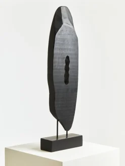 Statues & Sculptures Table Top|Abstract-Obsidian Essence 70cm Black Wood Indoor Sculpture