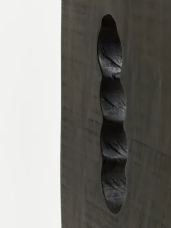 Statues & Sculptures Table Top|Abstract-Obsidian Essence 70cm Black Wood Indoor Sculpture