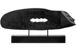 Statues & Sculptures Table Top|Abstract-Obsidian Essence 32cm Black Wood Indoor Sculpture