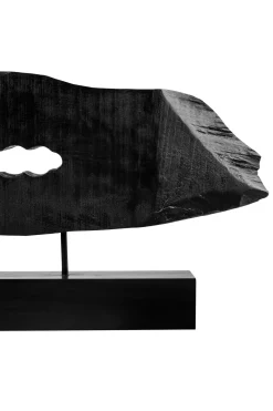 Statues & Sculptures Table Top|Abstract-Obsidian Essence 32cm Black Wood Indoor Sculpture