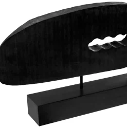 Statues & Sculptures Table Top|Abstract-Obsidian Essence 32cm Black Wood Indoor Sculpture
