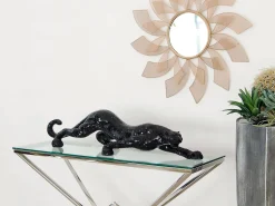Statues & Sculptures Table Top|Animals-Obsidian Panther 24cm Black Resin Indoor Sculpture