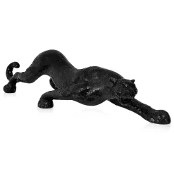 Statues & Sculptures Table Top|Animals-Obsidian Panther 24cm Black Resin Indoor Sculpture