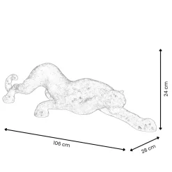 Statues & Sculptures Table Top|Animals-Obsidian Panther 24cm Black Resin Indoor Sculpture