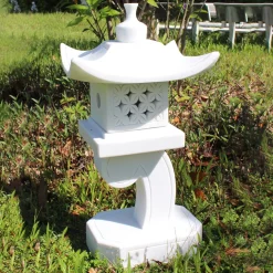Statues & Sculptures Pagodas-One Tier Japanese Pagoda Lantern Marble Garden Ornament
