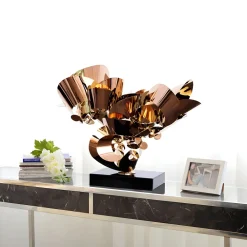 Statues & Sculptures Table Top|Abstract-Opal Bloom 53cm Copper Metal Indoor Sculpture