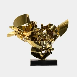 Statues & Sculptures Table Top|Abstract-Opal Bloom 53cm Gold Metal Indoor Sculpture