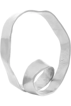 Statues & Sculptures Table Top|Abstract-Orbique 42cm Silver Metal Indoor Sculpture