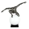 Statues & Sculptures Figurative|Table Top-Orbital Balance 47cm Anthracite Resin Indoor Sculpture