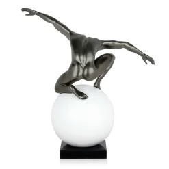 Statues & Sculptures Figurative|Table Top-Orbital Balance 47cm Anthracite Resin Indoor Sculpture