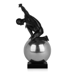 Statues & Sculptures Figurative|Table Top-Orbital Balance 47cm Black Resin Indoor Sculpture