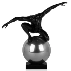 Statues & Sculptures Figurative|Table Top-Orbital Balance 65cm Black Resin Indoor Sculpture
