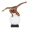 Statues & Sculptures Figurative|Table Top-Orbital Balance 47cm Bronze Resin Indoor Sculpture