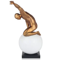 Statues & Sculptures Figurative|Table Top-Orbital Balance 65cm Gold Resin Indoor Sculpture